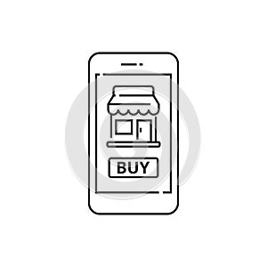 Smartphone with store illustration