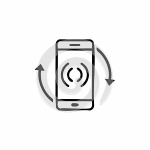 Smartphone Sync and Rotation Line Icon