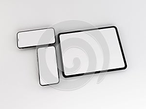 Smartphone and Tablet Device 3D Illustration Mockup Scene