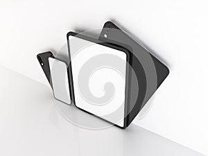 Smartphone and Tablet Device 3D Illustration Mockup Scene