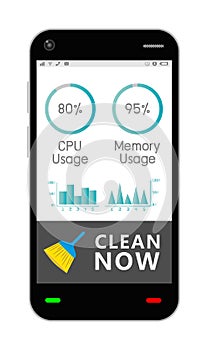 Smartphone with task manage cleaning application