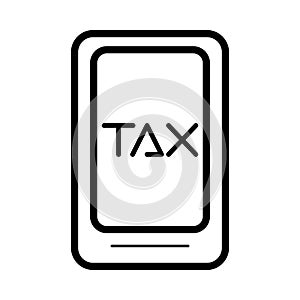 Smartphone with tax obligation isolated icon