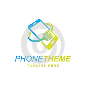 Smartphone theme concept logo design vector template