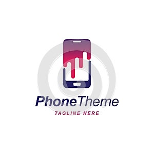 Smartphone theme concept logo design vector template