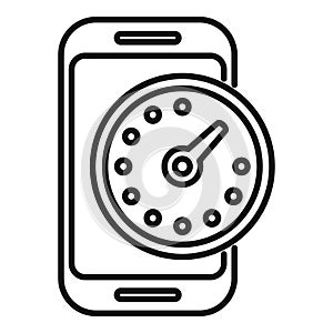 Smartphone timekeeper icon outline vector. Concept design photo