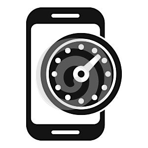 Smartphone timekeeper icon simple vector. Concept design photo