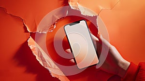 The Smartphone and Torn Paper.AI generated image