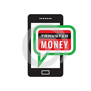 Smartphone transfer money - vector icon concept illustration. Mobile phone payment sign. Design element