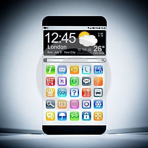 Smartphone with a transparent display.