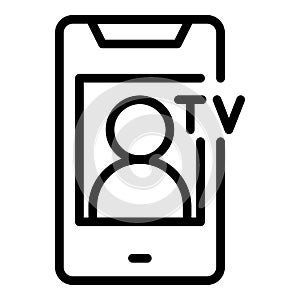 Smartphone tv icon outline vector. Media studio