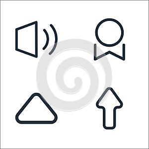 smartphone ui ux part line icons. linear set. quality vector line set such as upward, upwards, aproval