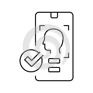 smartphone unblocked with face id line icon vector illustration