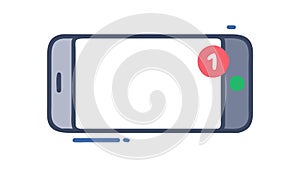 Smartphone with Unread Message Notification Icon, vector design Generative AI