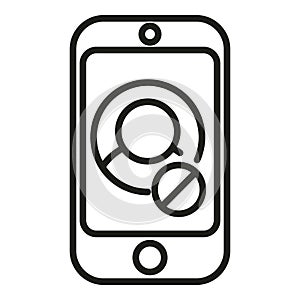 Smartphone user ban icon outline vector. Web expel