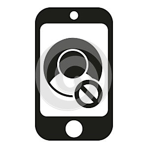 Smartphone user ban icon simple vector. Web expel photo