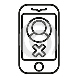 Smartphone user blacklist icon outline vector. Business email.