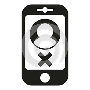 Smartphone user blacklist icon simple vector. Business email.