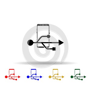 Smartphone, user, connection multi color style icon. Simple glyph, flat vector of mobile concept icons for ui and ux, website or