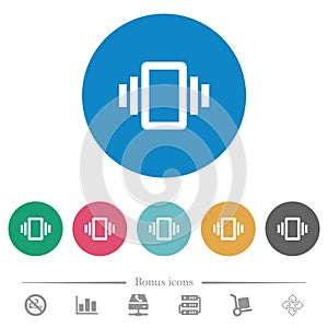 Smartphone vibration flat round icons