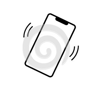 Smartphone vibration icon on white background. ringer mobile symbol. flat style. mobile phone ringing symbol