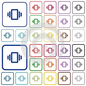 Smartphone vibration outlined flat color icons