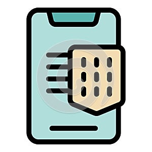 Smartphone vpn icon vector flat