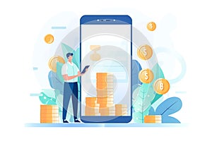 Smartphone wallet mobile application digital banking financial isometric objects illustration business management Generative AI