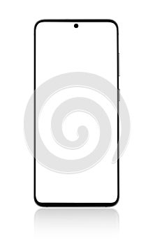 Smartphone with a white screen.