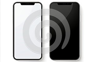 Smartphone , white screen template, isolate on a white background