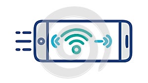 Smartphone WiFi Connection Strength, Wireless Internet, vector design Generative AI