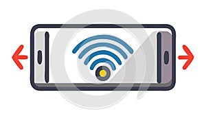 Smartphone WiFi Data Transfer, Mobile Network Connection, vector design Generative AI