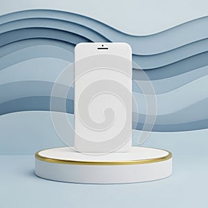 Smartphone on wireless charger isolated on white background