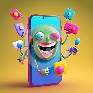 Smartphone world illustrazione in cartoon style photo