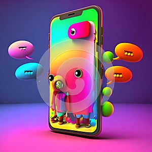 Smartphone world illustrazione in cartoon style photo