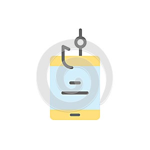 Smartphones cyber attack icon. Simple color vector elements of hacks icons for ui and ux, website or mobile application