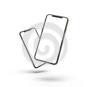 Smartphones design, template, isolated on white. Mockup.