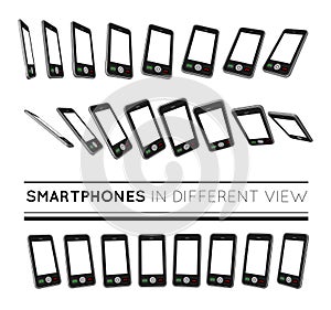 Smartphones in different view.