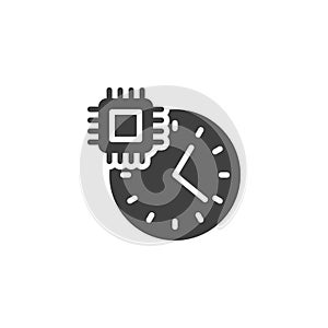 Smartwatch chip solid vector icon