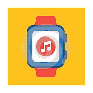 Smartwatch with Music App Interface photo