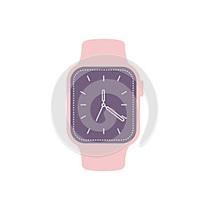 Smartwatch Flat Illustration. Clean Icon Design Element on Isolated White Background