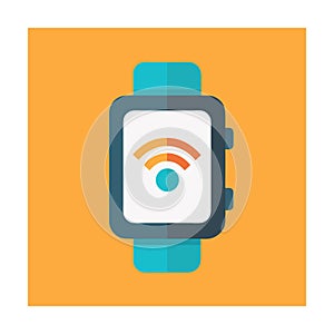 Smartwatch Icon with Mobile Tethering Symbol photo