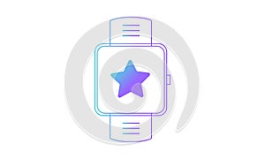 Smartwatch icon, smartwatch star icon. gradient style vector icon