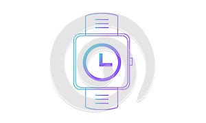 Smartwatch icon, smartwatch time icon. gradient style vector icon