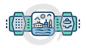 Smartwatch Interface Display Icon, Wearable Technology, vector design Generative AI