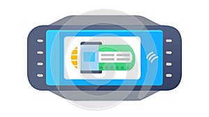 Smartwatch Mobile Synchronization Icon Vector, vector design Generative AI