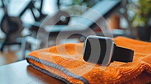 Smartwatch Mockup on Gym Towel, Active Lifestyle Highlight, AI Created