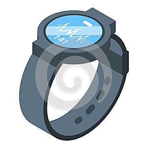 Smartwatch monitor icon isometric vector. Heart palpitation photo