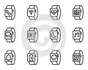 Smartwatch outline icon and symbol for website, application