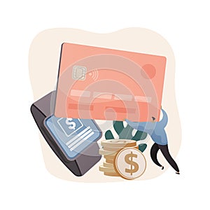 Smartwatch payment abstract concept vector illustration.