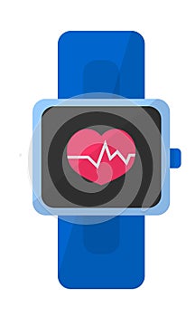 Smartwatch showing pulse and heart beat counts